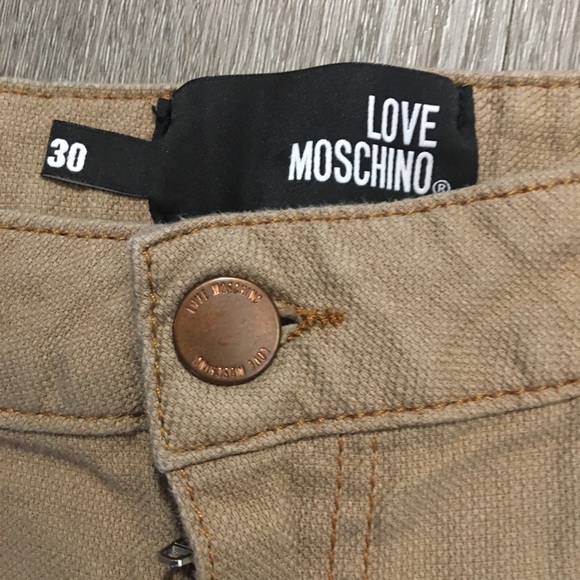 Straight Legged Tanned Moschino Cotton Twill Pants - Picture 7 of 7
